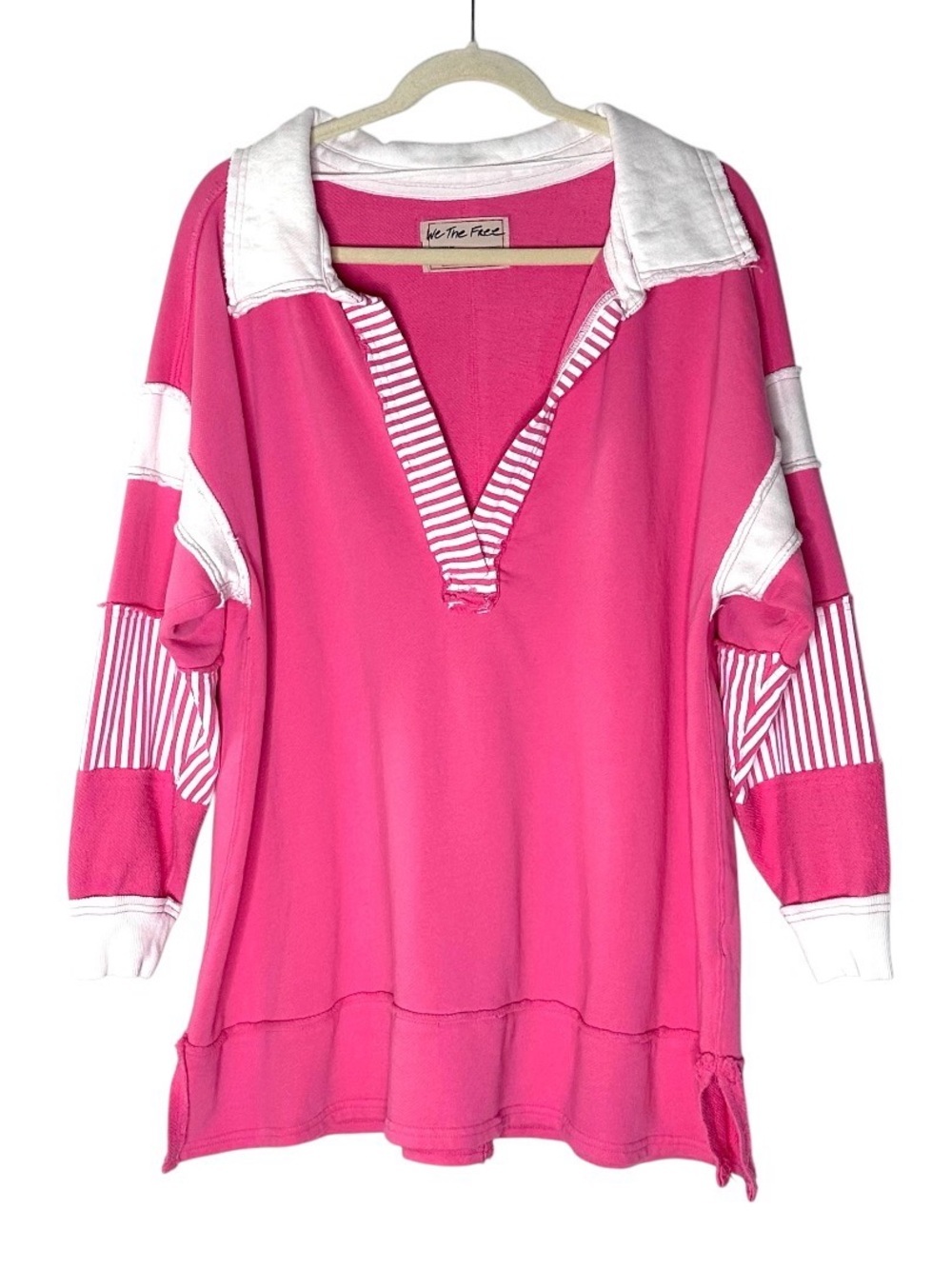 Free People Clean Prep Polo Sweater Sweatshirt
Striped Oversized Size Small - Picture 3 of 6